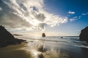 Sand beach at the sunshine