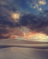 landscape of cloudy sunset in desert