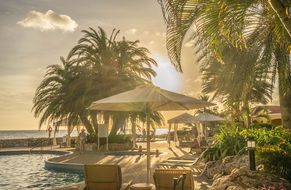 sunset cabana beach vacation summer relax