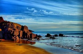 Rocky scenic beach in Brittany