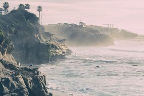 landscape of rocky ocean beach