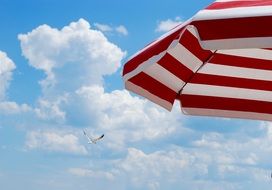 striped beach umbrella