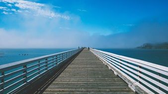 beautiful view on the dock in the ocean
