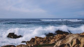 ocean waves near the cliff