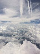 sky and clouds plane view