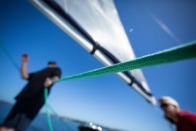sailor on a sailing yacht