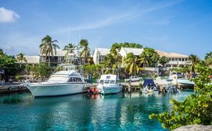 boats in the tropical lagoon