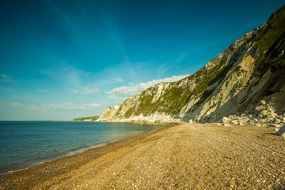 ocean beach at scenic rock, uk, england, worbarrow