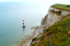 view of the lighthouse from the cliff