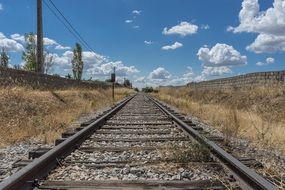 Railway path and sky clouds