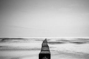 fog ocean sea black and white scene