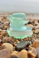 Beach glass on coast