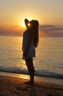 girl on the shore of the Azov Sea