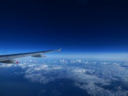 white color clouds aircraft sky blue wing