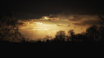 twilight sky in the late evening