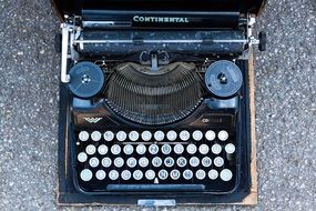 top view of an old typewriter