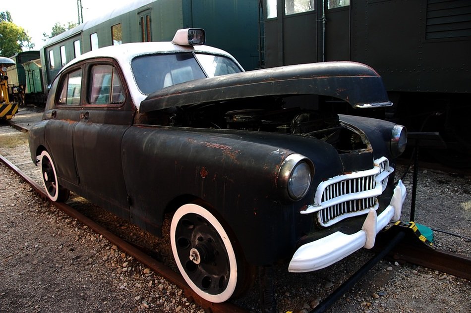 car near the locomotive