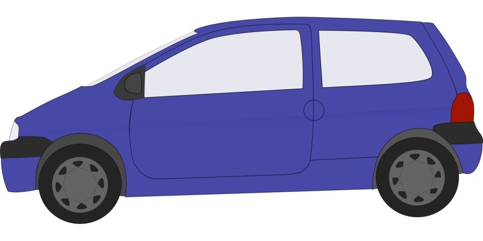 purple car on white background