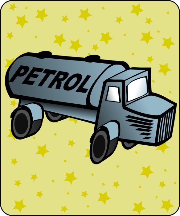 drawn truck with petrol