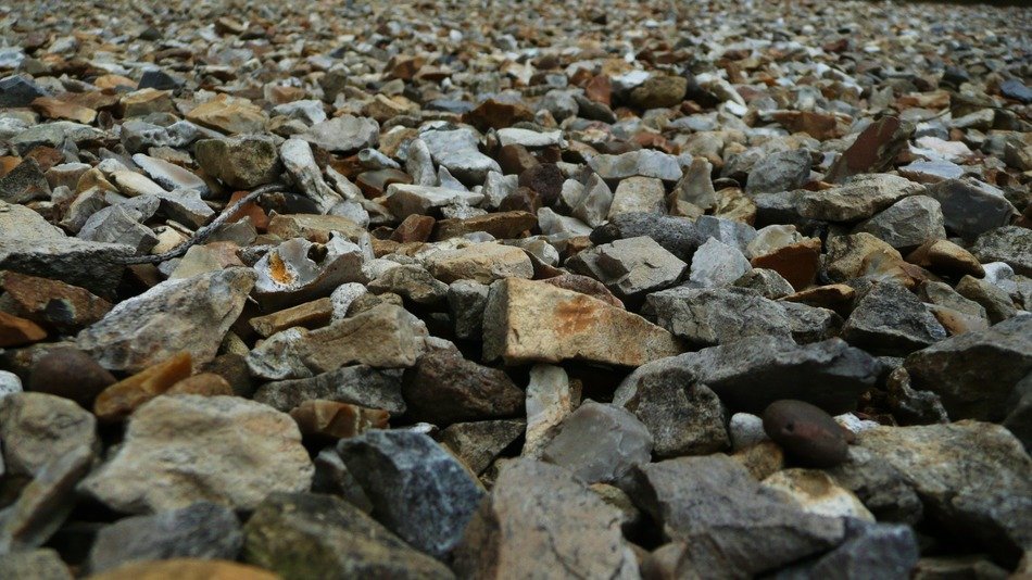 small stones on the road