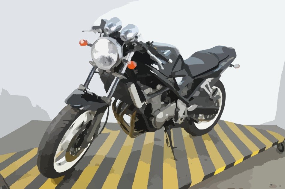motorcycle on the platform