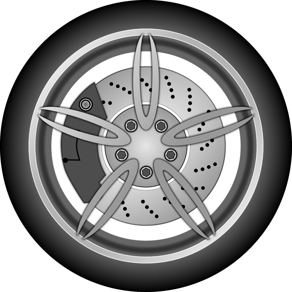 drawing of a car wheel on a white background