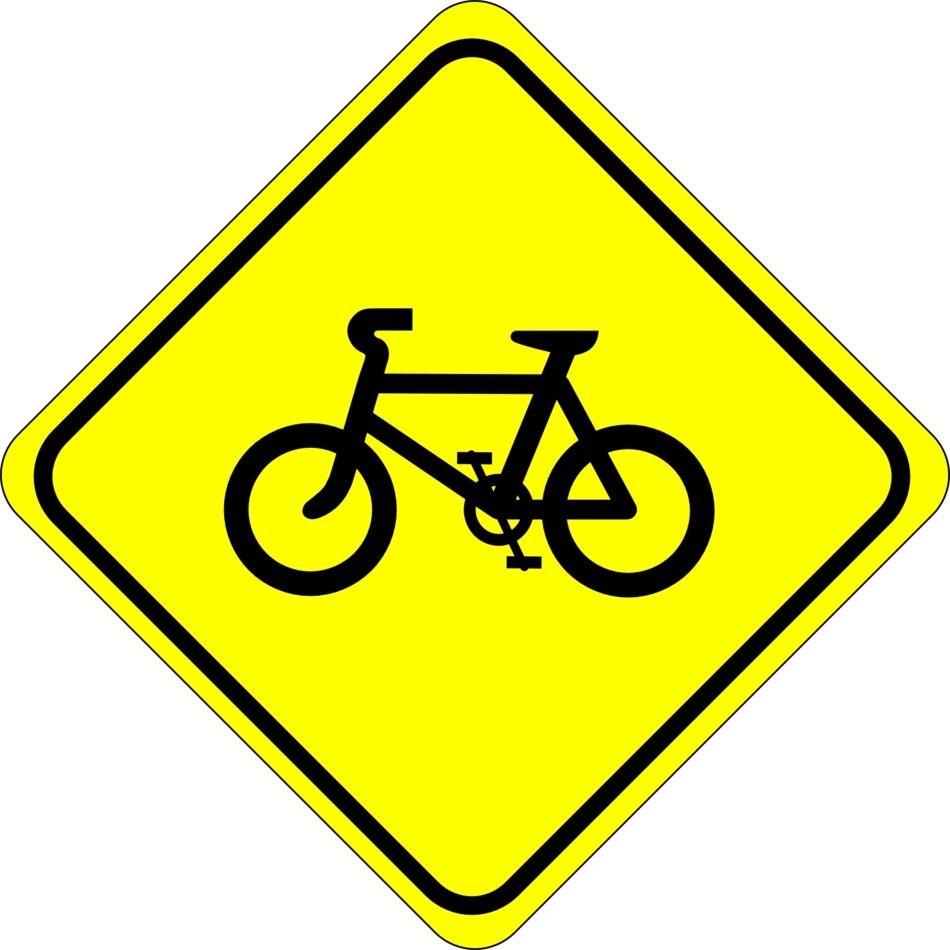 sign warning about the movement on bicycles