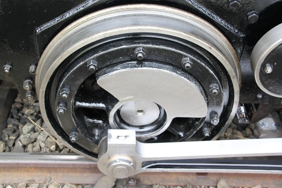 locomotive wheel on rails