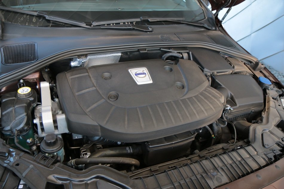 engine room of a volvo car
