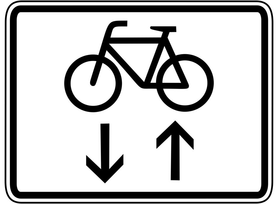 road sign for cyclists
