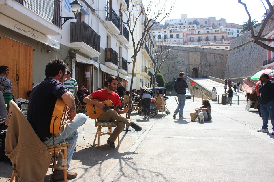 music and singing in the street