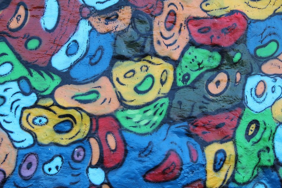 color graffiti on the wall in street art