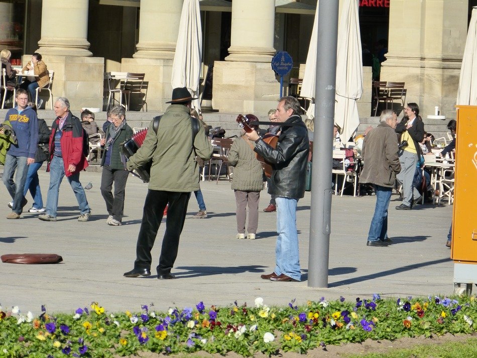 musicians in the town square