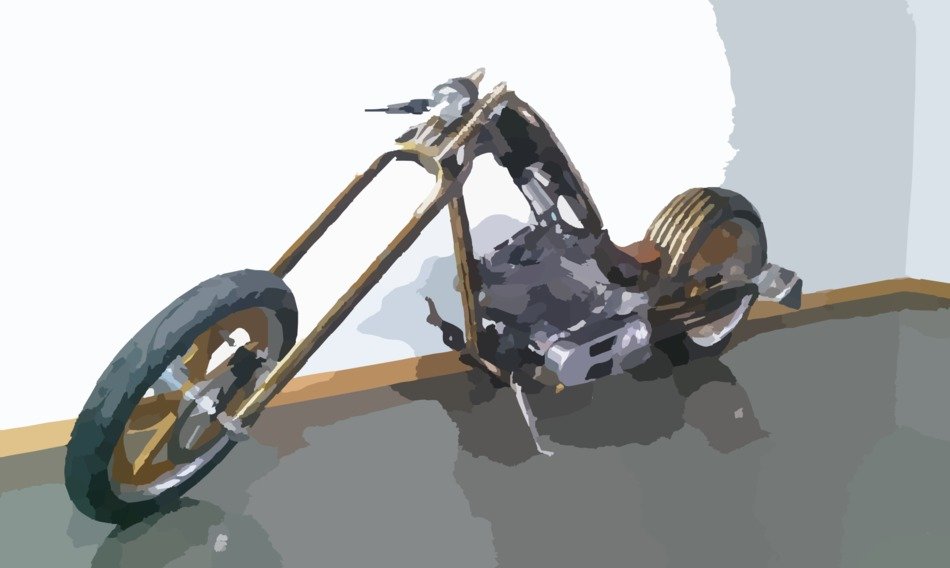 motorcycle near the white wall