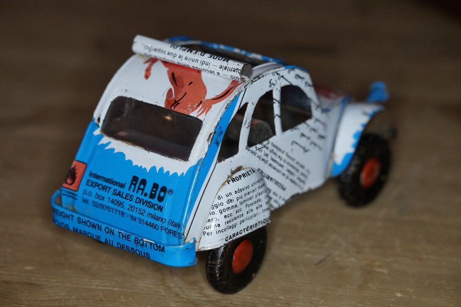 toy car out of cans