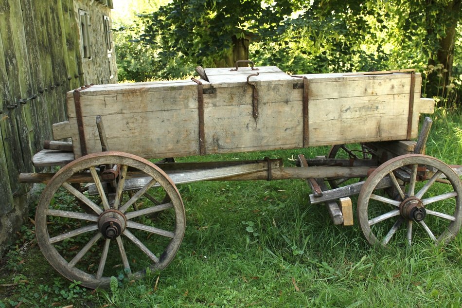 Loader wagons on the farm
