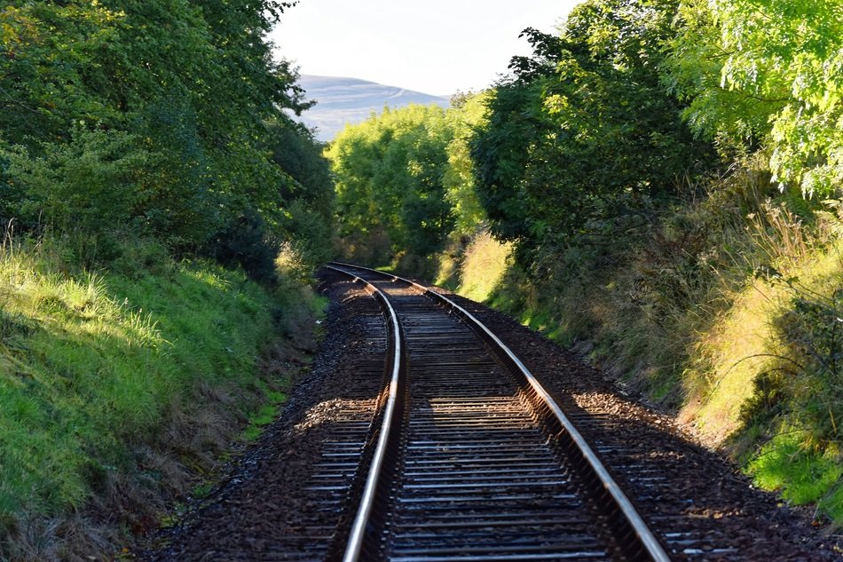 nice railway line among beautiful nature