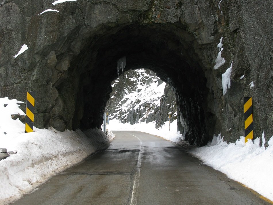 road tunnel in the rock