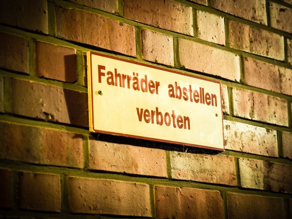 sign on the wall in the light