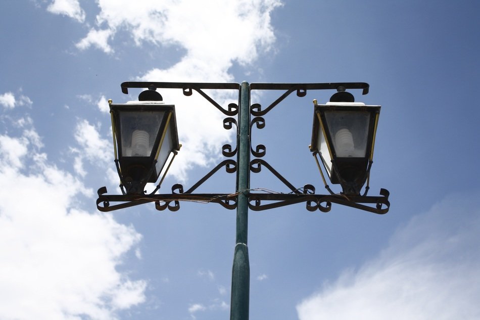 metal vintage lights on the street
