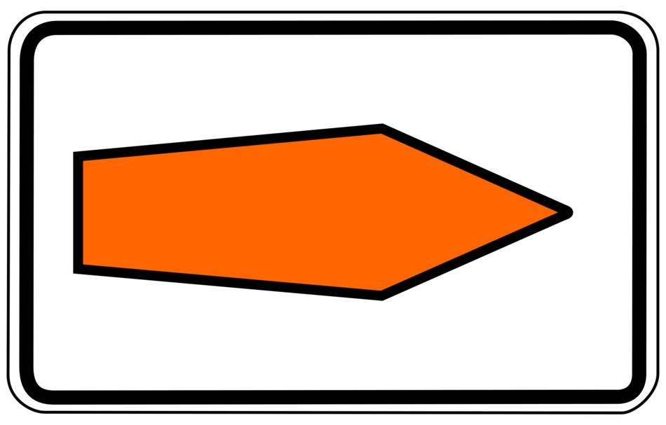 traffic sign with route recommendation
