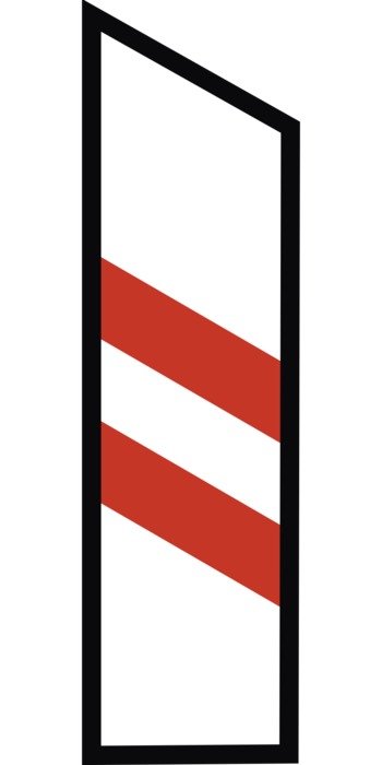 striped warning road sign