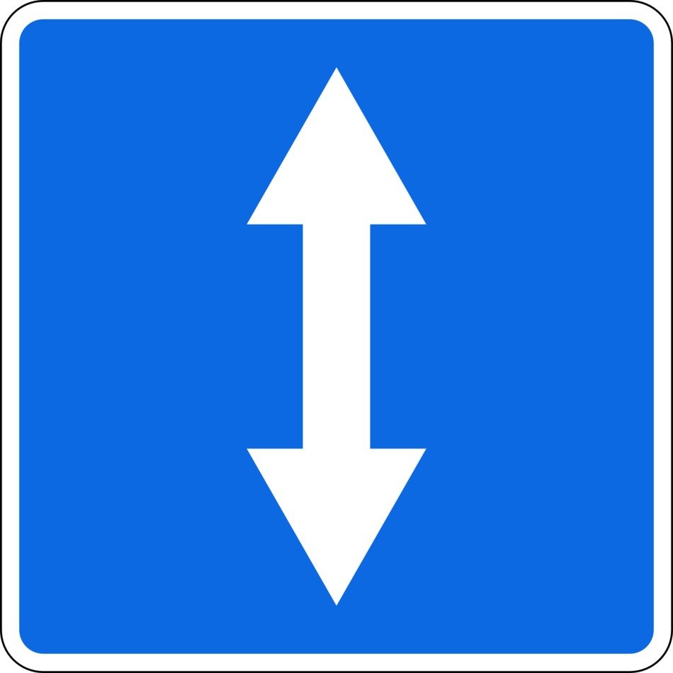 traffic sign with pointing arrow