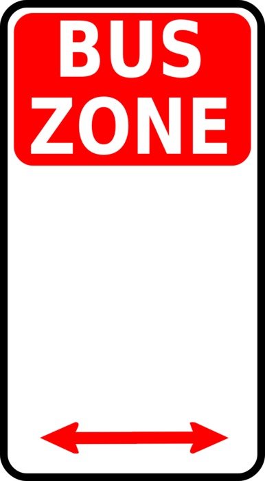 traffic sign about the bus zone