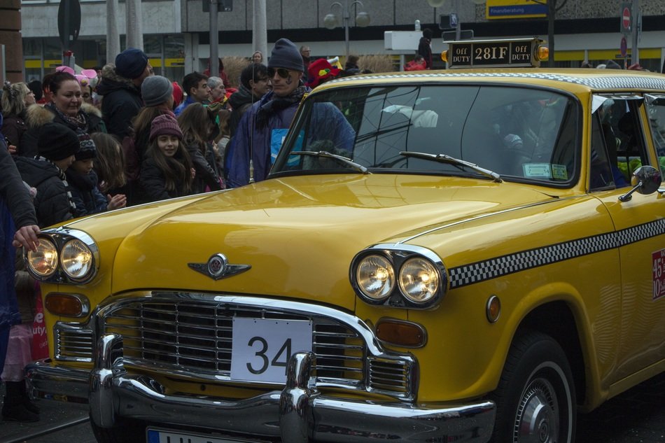 yellow car at the festival