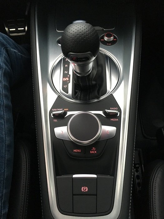 silver accessories inside audi