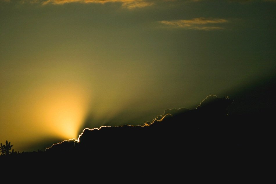 Rays of the sun through the clouds