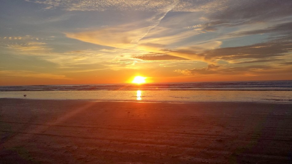 watching sunset on the beach