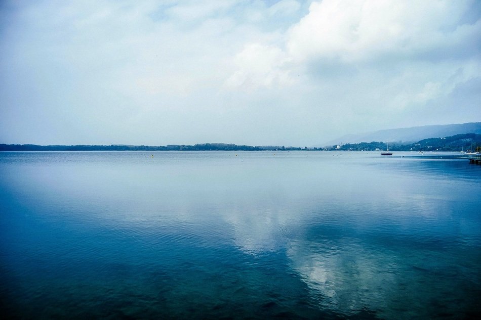 reflection of the sky in water