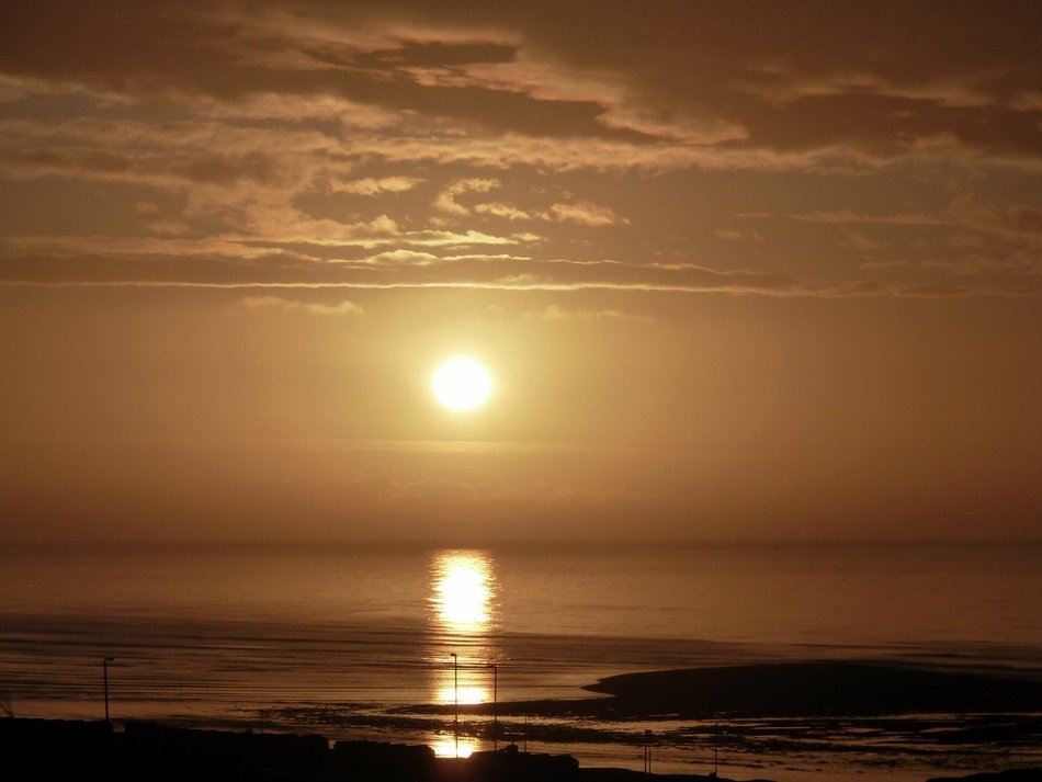 charmingly beautiful bronze seascape